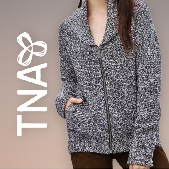 Aritzia Sweaters - ARITZIA | TNA 100% Wool Telluride Zip Up Sweater